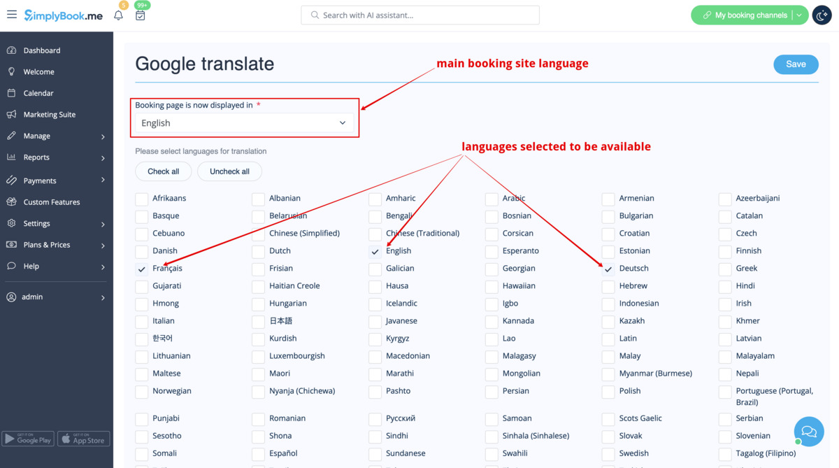 Google Translate Bc